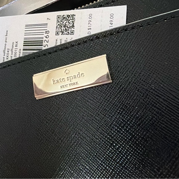Kate Spade Black Kenzie Patent Saffiano Leather Wallet - Picture 5 of 5